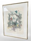 A Danish abstract lithograph, indistinctly signed, 45 cm x 63 cm.