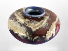 A Black Ryden 'Evening Sky Frozen in Time' squat vase, designed by Anita Harris, height 8.5 cm.