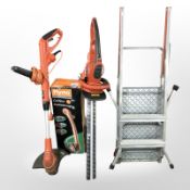 A folding step ladder, Flymo strimmer,