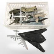 A group of die cast metal aircraft, including Corgi.