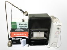 Two electric heaters, oil filled radiator,