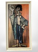 After Fernandez Diaz : Study of a clown, colour print, 29 cm x 59 cm.