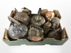 A group of 19th century and later copper kettles (one box)
