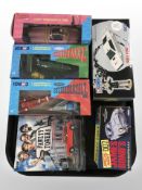 Six Corgi models including James Bond's Aston Martin DB5,