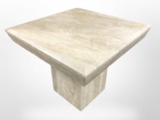 A contemporary marble pedestal lamp table,