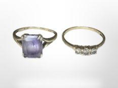 Two 9ct gold gem-set rings, both size V CONDITION REPORT: 4.6g gross.