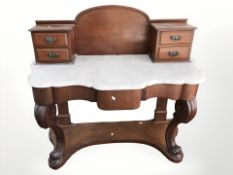 A 19th century French white marble topped wash stand,