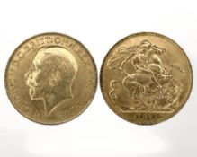 A George V gold full sovereign 1912