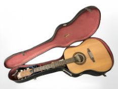 An Eko Ranger VI acoustic guitar in carry case