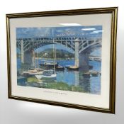 After Claude Monet : Le Pont a Argenteuil, colour print, 29 cm x 41 cm.