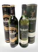A bottle of Glenfiddich single malt scotch whisky, 70cl,