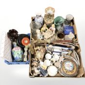 A group of continental figurines, collector's plates including Spode,