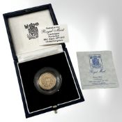 An Elizabeth II Royal Mint gold proof half sovereign 1989,