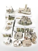Thirteen Lilliput Lane cottage town models, model of Fountains Abbey etc.