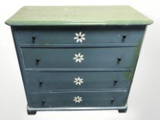 A 19th century Scandinavian painted pine four drawer chest, 92 cm x 45 cm x 86 cm.
