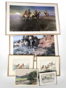 Pictures and prints : Two Charles Russell prints of native American's,