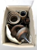 A quantity of glazed earthenware pots, jugs, etc.