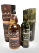 A bottle of Glenfiddich single malt scotch whisky, 12 years old, 350ml,
