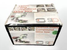 An SIP 254mm sliding compound mitre saw, in box.