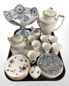 An Austrian porcelain tea service, a group of Hammersley Victorian Violets coffee cans and saucers,