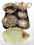 A group of ceramics including Maling Peony Rose and fruit bowl, Carlton Ware leaf dish,