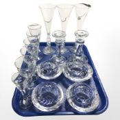 An assortment of continental drinking glasses,