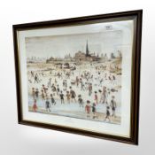 After Lawrence Stephen Lowry (British, 1887-1976) : At the seaside, reproduction in colours, 49.