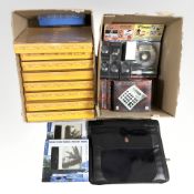 A group of modern boxed wrist watches, electronic calculators, multi function pocket knives,