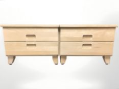 A pair of contemporary Scandinavian MDF two drawer chests, width 50 cm.