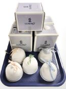 Five Lladro porcelain bells, with boxes.