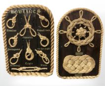 Two montages of nautical knots,