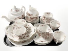 Twenty six pieces of Coalport Cairo Red tea china.