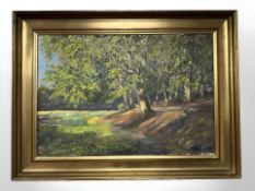 W* R* : A woodland glade, oil on canvas, 44 cm x 64 cm, dated 1934.