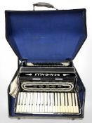 An Italian Scandalli Vibrante Four piano accordion in carry case