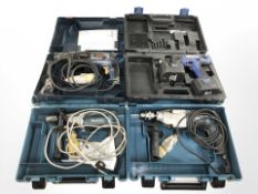 Four boxed drills including Makita