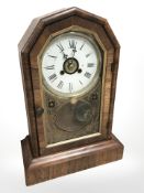 A 19th century rosewood cased American alarm time piece,