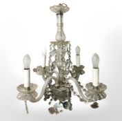 A 20th century continental glass chandelier,