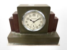 An Art Deco Ericsson Supremo mantel clock, height 11.