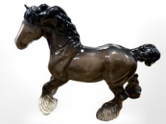 A Beswick Cantering Shire, brown gloss, height 22.