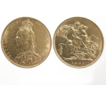 A Victorian gold full sovereign 1892
