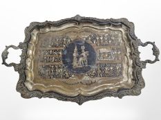 An Egyptian Revival twin-handled serving tray,