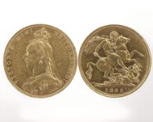 A Victorian gold full sovereign 1892