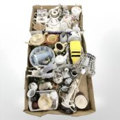 Various collector's teapots, table wares, figural lamp base and other ornaments.