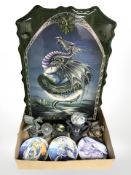 A group of contemporary dragon ornaments,