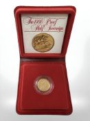 An Elizabeth II Royal Mint gold proof half sovereign 1980