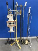 Four continental floor lamps