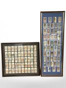 Two framed montages of cigarette cards all relating to regiments of the British Army,