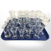 An assortment of continental drinking glasses.