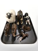 A group of ceramic animal figures including Beswick, Royal Doulton, Cooper Craft, etc.