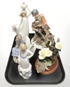 An Italian porcelain figure of a tramp and dog,